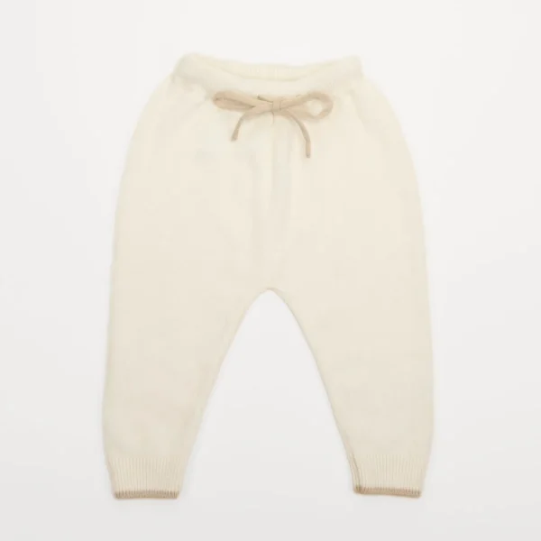MILANO 100% kašmyro kūdikio kelnės – tyras baltas komfortas ir prabanga kiekvienai dienai